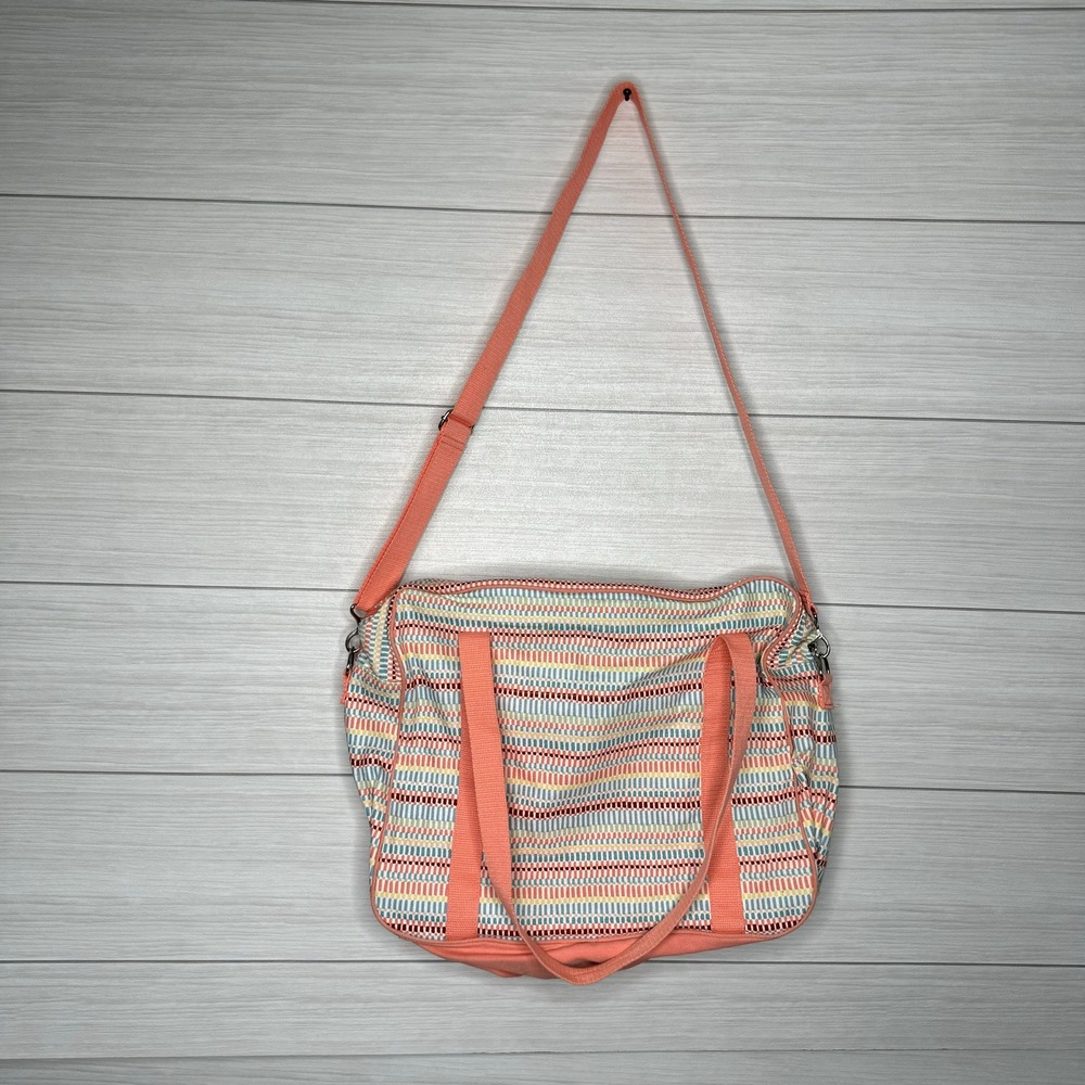 Striped Thirty-One Zippered Carryall‎ Shoulder Bag Travel Tote